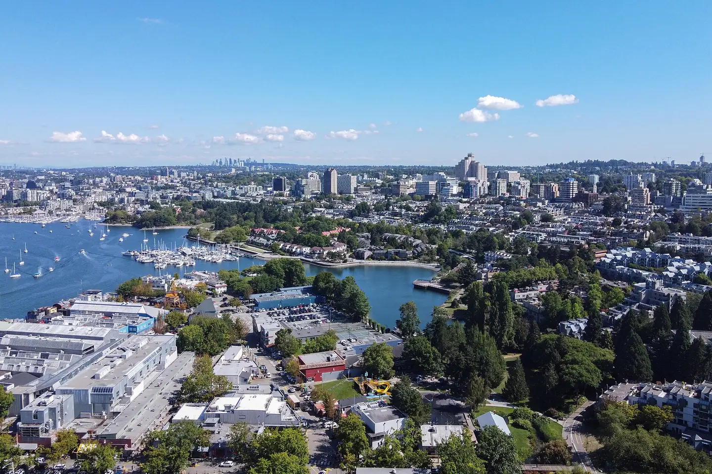 Aerial view of Fairview and Granville Island