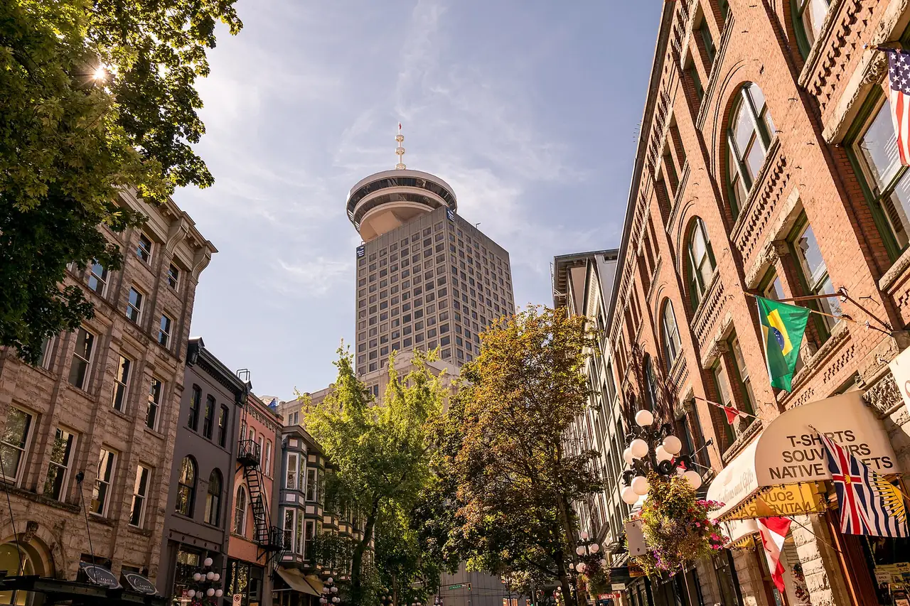 Heritage brick buildings on Water Street in Gastown