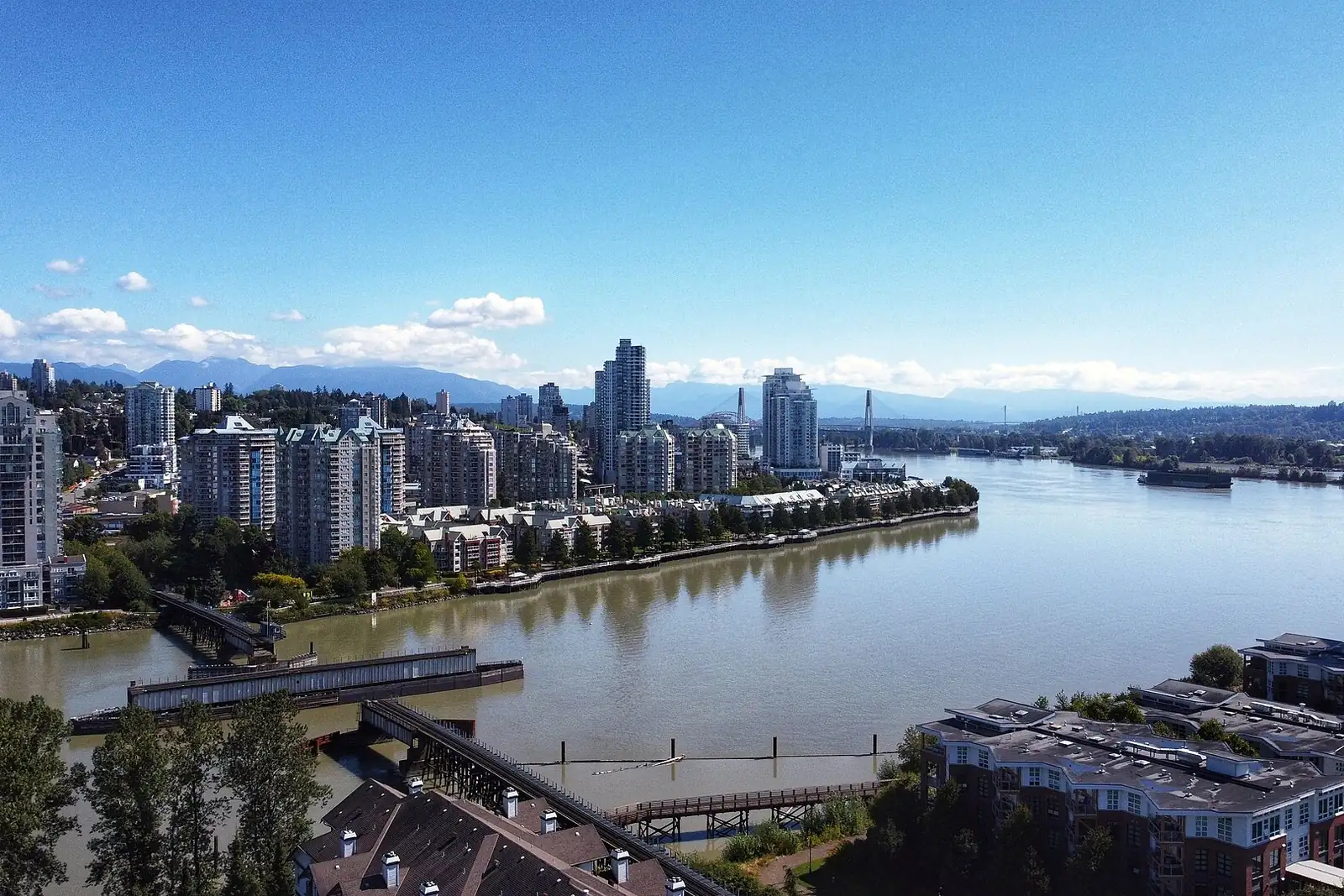 The Quay and downtown New Westminster on the Fraser River