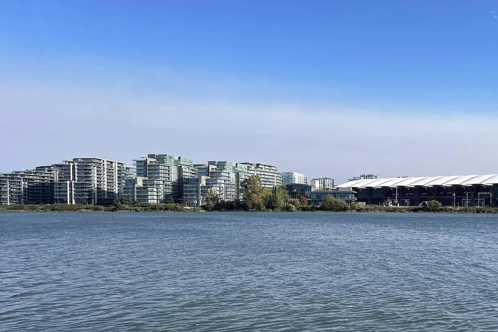Waterfront apartments and the Richmond Olympic Oval