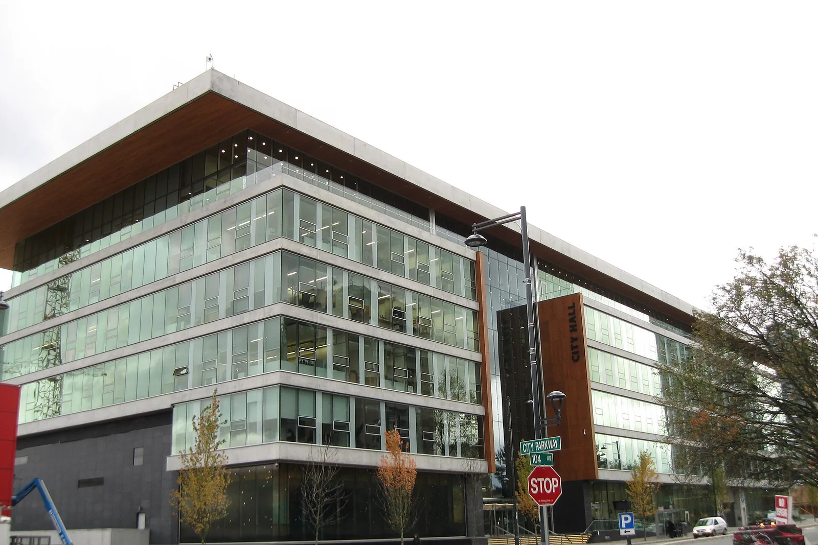 A glass office building in Surrey